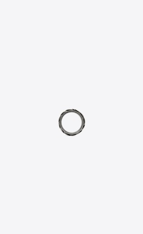 SAINT LAURENT Rings Man FOLK ring in silver-toned metal a_V4